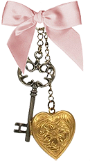 Key, locket and bow